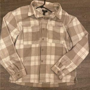 Men’s flannel XL beige and white forever 21